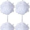 4 Exfoliating Bath Puff Super Soft Wash Ruffles for Bathtub and Shower, Skin Scrubbing and Body Exfoliating Ball Loofah Sponges Easiest and Most Effective Way to Exfoliate (Four Bath Ruffles)