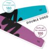 Mylee Dual Grit Foam Nail Files 100/180 Grit - Pack of 2 - Professional Salon-Quality Manicure at Home, File & Contour, Suitable for Acrylic, Natural Nails and Gel Polish Removal, Prep, Shape & Repair