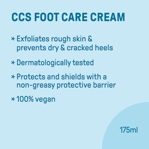 CCS Professional Foot Care Cream 175 ml - Moisturise and Protect Dry and Callused Feet, Contains 10% Urea and Eucalyptus Oil, Clinically Tested, Suitable for Diabetics