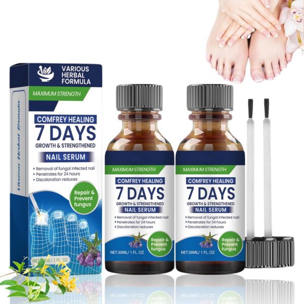 JORUN 2 Pcs Fungal Nail Treatment for Toenails Extra Strong Nail Care Serum - Natural 60 Ml Toe Nail Fungal Treatment - No Stimulation Nail Growth Treatment for Broken,Discolored Fungal Nail