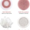 JML NuYou Electric Body Brush - Battery Silicone Body Scrubber with 4 Interchangeable Heads to Cleanse, Massage and Exfoliate - Foot and Back Scrubbers for use in Shower and Bath with Long Handle