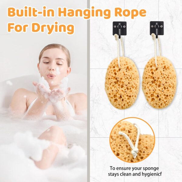 HZHSGLY 2 Pcs Sponges Bath, Gentle Honeycomb Bath Sponges Deep Cleaning, Dense Foam Sponges Shower Natural Sponge for Shower(Oval, One Size)