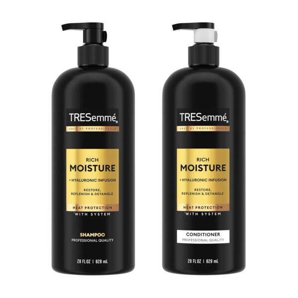 TRESemmé Rich Moisture Shampoo and Conditioner 2 Count Rich Moisture for Dry Hair Formulated With Vitamin E and Biotin 28 oz