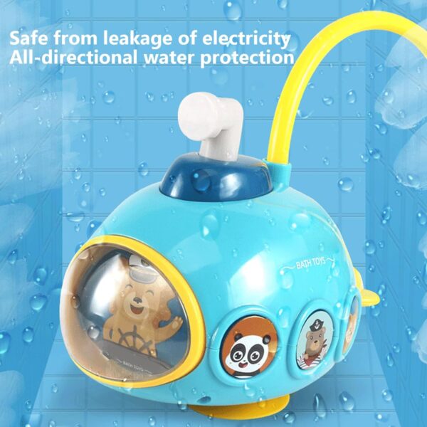 Kalastussaari Baby Bath Toy with Electric Submarine Bathtub Toy Sprinkler Shower Head Pool Spray Water Toy No Battery Blue