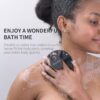 BEAUTAIL Silicone Body Scrubber Shower Bath Brush, More Hygienic Than Traditional Loofah, Lather Nicely, Long Lasting, Gentle Exfoliating for Women Men Baby Sensitive Skin, 1 Pack, Black
