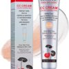Color Correcting CC Cream with Centella Asiatica Full-Coverage Foundation with SPF 25,Lightweight Skin Perfector Tinted Moisturiser, Even Skin Tone Invisible Pores Face Concealer Makeup CC Cream