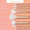 REAL TECHNIQUES The Wanderer Make up Brush Kit, Premium and Professional 8 Midi-size Brush Set with Bag, Soft Bristles, Foundations, Powders, and Concealers, Gold