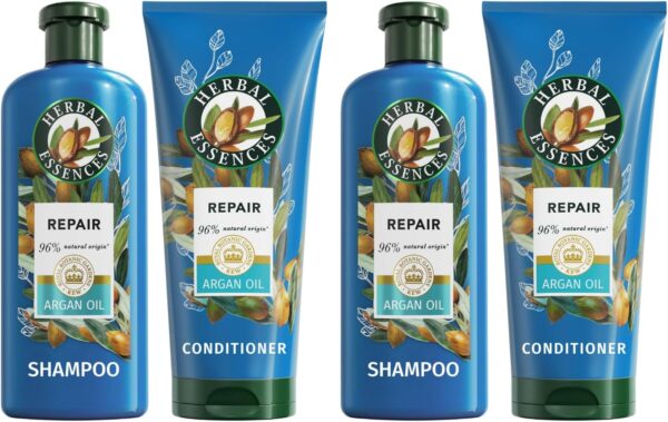 Argan Oil Repair Shampoo & Conditioner Bundle - Silicone-Free Hair Care to Nourish & Restore Damaged Hair