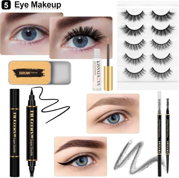 Makeup Sets, Cosmetic Make Up Starter Kit With Storage Bag Portable Travel Make Up Palette Eyeshadow Foundation Lip Gloss for Teenage & Adults(Style C)