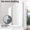 VeeBath Bath Screen Pivot Bath Shower Tempered Glass Screen Reversible Door Panel - 800 x 1400mm, Jade Round
