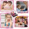 Aomig 33 Colors Kids Makeup Sets for Girls, 6 Pcs Princess Make Up Kit with 5 Brushes, Washable Children's Cosmetics Toys, Non-Toxic Makeup Kit, Cosmetic Beauty Set Gift for Kids Halloween Birthday