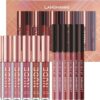 6 Matte Lipstick with 6 Lipliners Durable Lip Gloss,Long-Lasting&Waterproof Non-Stick Cup High Pigmented Velvet Lipgloss Kit,Beauty Cosmetics Gift for Girls(12PCS)