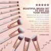 Kabuki Makeup Brush Set - For Foundation Powder Blush Concealer Contour - Perfect For Liquid, Cream or Mineral Products - 10 Pc Collection With Premium Synthetic Bristles For Eye and Face Cosmetic