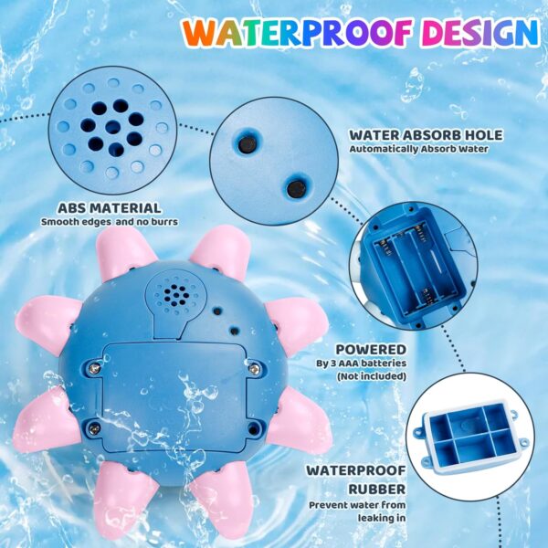 Jovicos Light Up Bath Toys, Octopus Sensory Baby Bath Toys, Automatic Induction Spray Water Toys, Bath time shower toys Gifts for Baby Girls Boys （PINK）