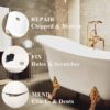 Bath Repair Kit White, Endhokn Enamel, Porcelain, Acrylic, Fiberglass, Ceramic Sink Repair Kit, Tub Tile Ceramic Toilet Shower Kit & Tray & Chip & Pedestal Crack Hole Scratches Repair