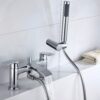 Hapilife Bath Mixer Taps Waterfall with Handheld Shower Head Bathroom Bathtub Tap with Shower Attachment Deck Mount Chrome Brass Tub Taps Monobloc Dual Lever