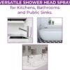 Blue Canyon Vector Double Tap Shower Spray| Bathroom Accessory| Premium Shower Attachment for Bath taps| Push-on-Fitting| Suitable for Round & Oval Taps| Shower Head for Bathroom| ~1.5 Meters| (White)