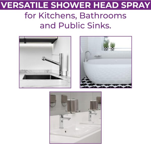 Blue Canyon Vector Double Tap Shower Spray| Bathroom Accessory| Premium Shower Attachment for Bath taps| Push-on-Fitting| Suitable for Round & Oval Taps| Shower Head for Bathroom| ~1.5 Meters| (White)