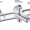 GROHE Grohtherm 800 - Wall Mounted Exposed Bath Thermostat (Automatic Bath/Shower Diverter, Safety Button at 38°C, Built-In Non-Return Valves), Chrome, 34569000