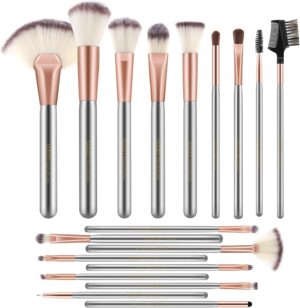 AMMIY Professional Make-Up Brush Set for Woman, 18 Pcs Cosmetic Brushes Kit for Concealer, Foundation, Blush, Highlight, Loose and All Other Makeup Powders