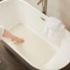 Rubbermaid Commercial Products Bath Tub and Shower Mat, 36-Inch X 18-Inch, White, Extra Long, Machine Washable, Safti-Grip Non-Slip Bathroom Mat with Suction Cups for Home/Hotel/Shower/Bathtub