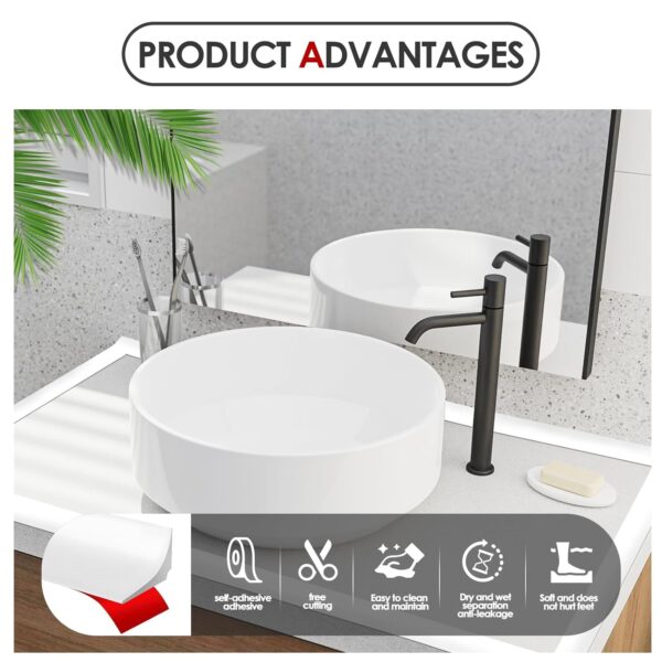 3M Shower Tray Sealing Strip, Silicone Shower Tray Sealing Strip, Bath Sink Edging Edge Seal Trim, Wet Room Threshold Floor Water Barrier Retaining Strip, Bathroom Sealant for Wet and Dry Separation