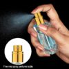 BLMHTWO 2PCS Glass Refillable Perfume Bottle, 30ml/1oz Clear Screw Bottles Cosmetic Fine Mist Atomizer Empty Perfume Atomiser with Mist Pump Portable for Fragrance Oil Travel
