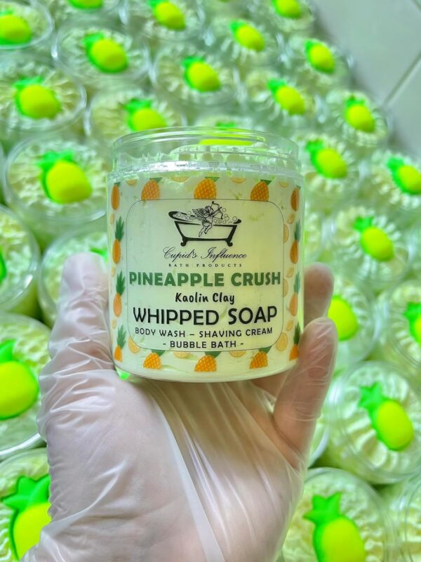 CUPID'S INFLUENCE BATH PRODUCTS PINEAPPLE CRUSH Kaolin Clay 180gr Whipped Soap/Body Wash/Shaving Cream/Bubble Bath/Shower Cream/Shower Fluff, Multicoloured
