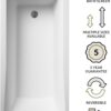 1400 x 700mm Compact Single Ended Straight Shower Bath with Leg Set