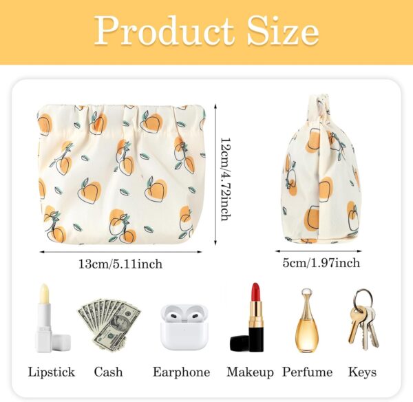 Ptwola 3pcs Small Makeup Bag for Purse, Mini Portable Printed Cosmetic Bags Waterproof No Zipper Self-Closing Travel Storage Pouch for Headphones Jewelry Coin Lipstick