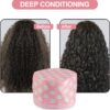 Electric Hair Steamer Cap, Hair Care Hat Heating Cap with 2 Mode Temperature Control, Removable & Washable for Hair Spa Home Thermal - Pink & White