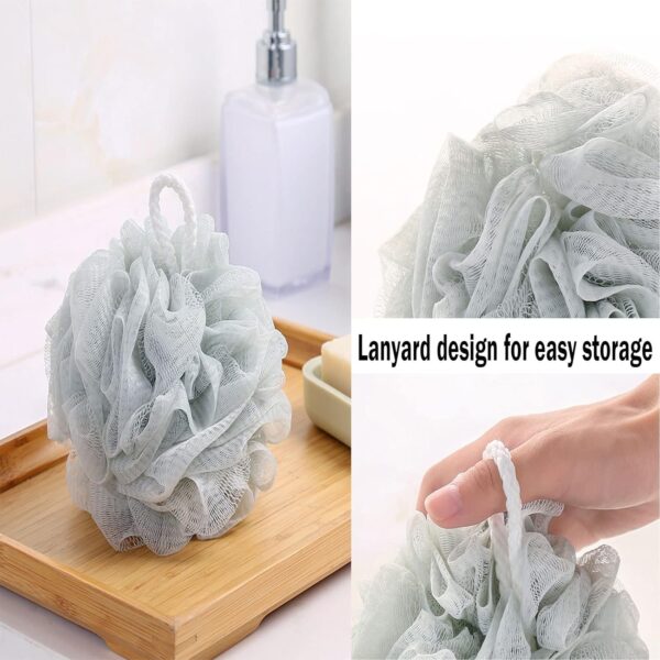 YUEMING 5 pcs Mesh Pouf Bath Sponge, Bath Sponge Shower Loofahs Balls, Mesh Loofah Body Exfoliating Shower Ball Shower Sponge for Women and Men(Random Color