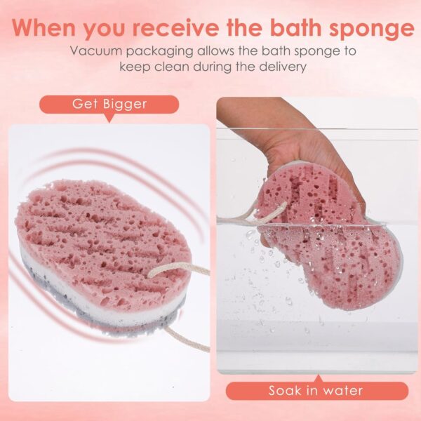 71xmCaP86mL._AC_SL1500_.jpg Dimeho 3PCS Bath Sponge for Women Soft Bath Sponge Gentle Sponge Loofah Body Scrubber Shower Sponge for Body Wash Bathroom Deep Cleansing Bathing Sponge Bathing Accessories 3 Colors Large Size