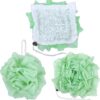 2-In-1 Bath Sponge, Shower Puff Loofah Shower Puff Loofah Sponge Bath Scrunchies Scrubbing and Cleaning - Body Scrubbers for Use In Shower for Men Women Bath Supplies (Green）