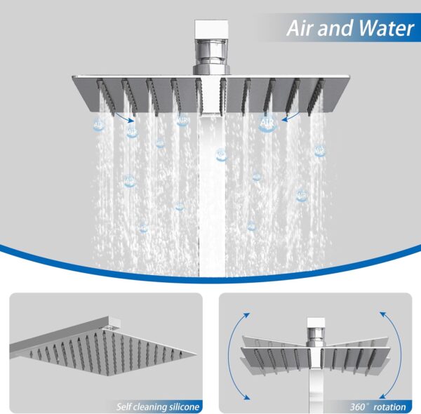 71xzLdU5UeL._AC_SL1500_.jpg Biubiubath Thermostatic Shower Mixer, Anti-Scald Exposed Mixer Shower,Height Adjustable Riser Rail Kit, Square Handheld & 8 inches (200mm) Overhead Rainfall Shower,Chrome Silver