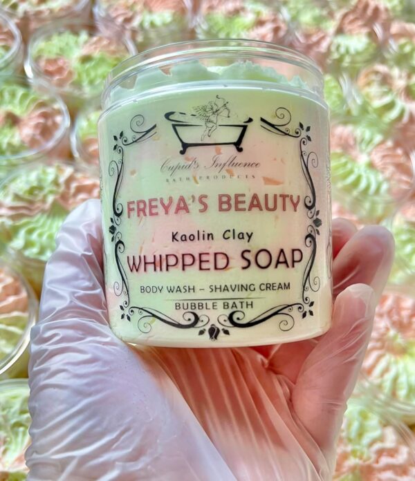 Freya's Beauty Whipped Soap | Kaolin Clay Body Wash | Shower Fluff | Luxurious Shaving Foam | Shower Cream | Luxury Bubble Bath | Shower Whip