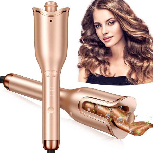 Automatic Curling Iron, Professional Automatic Hair Curler with 1" Curling Iron Large Slot & 4 Temperature & 3 Timer, Dual Voltage Anti-Tangle Rotating Curling Iron with Auto Shut-Off for Hair Styling