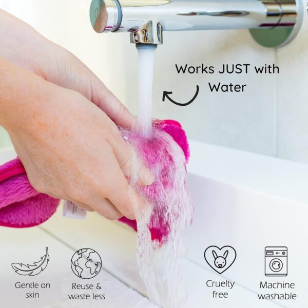 Simply Gone Make Up Remover Cloths | Reusable Makeup Removing Face Cloth ideal for Sensitive Skin | Makeup Remover Flannel 2 Set (Blue & Pink)