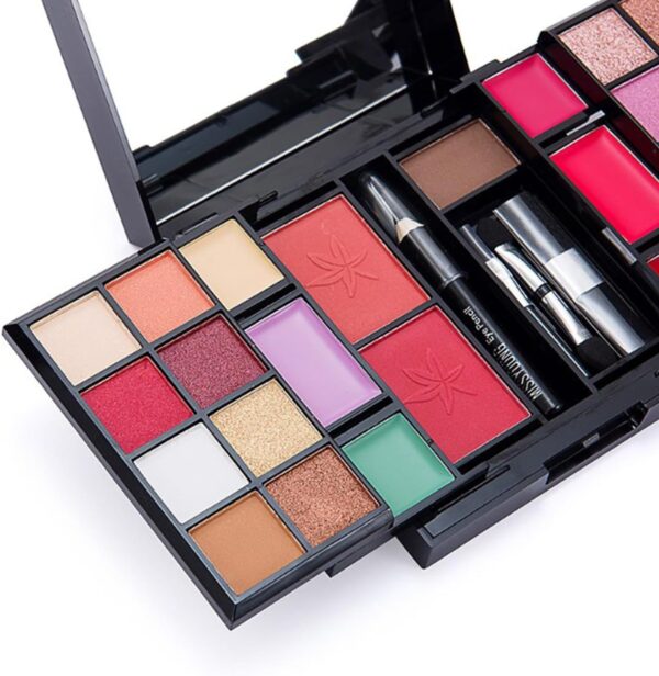 Holzsammlung Mini Professional Makeup Kit for Women Full Kit with Mirror 25 Colors All in One Make up Gift Set for Girls Included Eyeshadow, Concealer, Blusher, Lipstick, Eyeliner, Brush