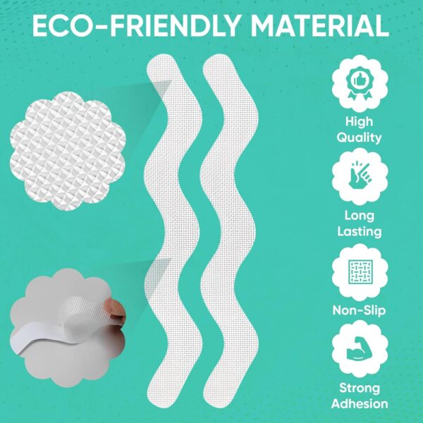 plastific 12pcs Non-slip Strip Stickers, Anti Slip Grip Stickers Adhesive Shower Strip Stickers Non Slip Strips Pad Treads Bathtub Flooring Safety Tape Mat for Bath Shower (White)
