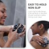 BEAUTAIL Silicone Body Scrubber Shower Bath Brush, More Hygienic Than Traditional Loofah, Lather Nicely, Long Lasting, Gentle Exfoliating for Women Men Baby Sensitive Skin, 1 Pack, Black