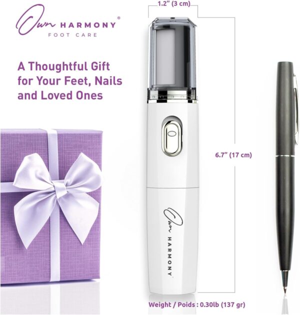 Own Harmony Electric Foot File Callus Remover & Electronic Nail File (4 in 1) Best Mani Pedi Tools - Professional Manicure & Pedicure Care Set - Perfect Toenail Polisher and Shine Buffer (USB Cord)