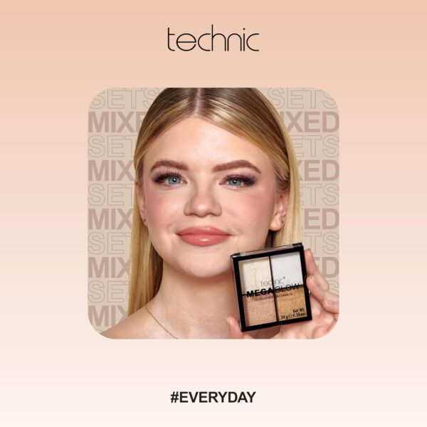 Technic Mega Trends 14 Piece Gift Set - Full Size Cosmetic Gift Box - Products for Eyes, Cheeks, Face & Lips - Perfect for Makeup Enthusiasts - Vegan & Cruelty Free