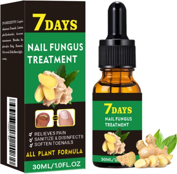 Ginger Nail Treatment Nail Support Nail Care - Ginger Nail Growth Serum, 7 Days Nail Treatment, Ginger Cuticle Care Oil for Nails, Nail Strengthener For Damaged Nails, Fungal Nail Treatment