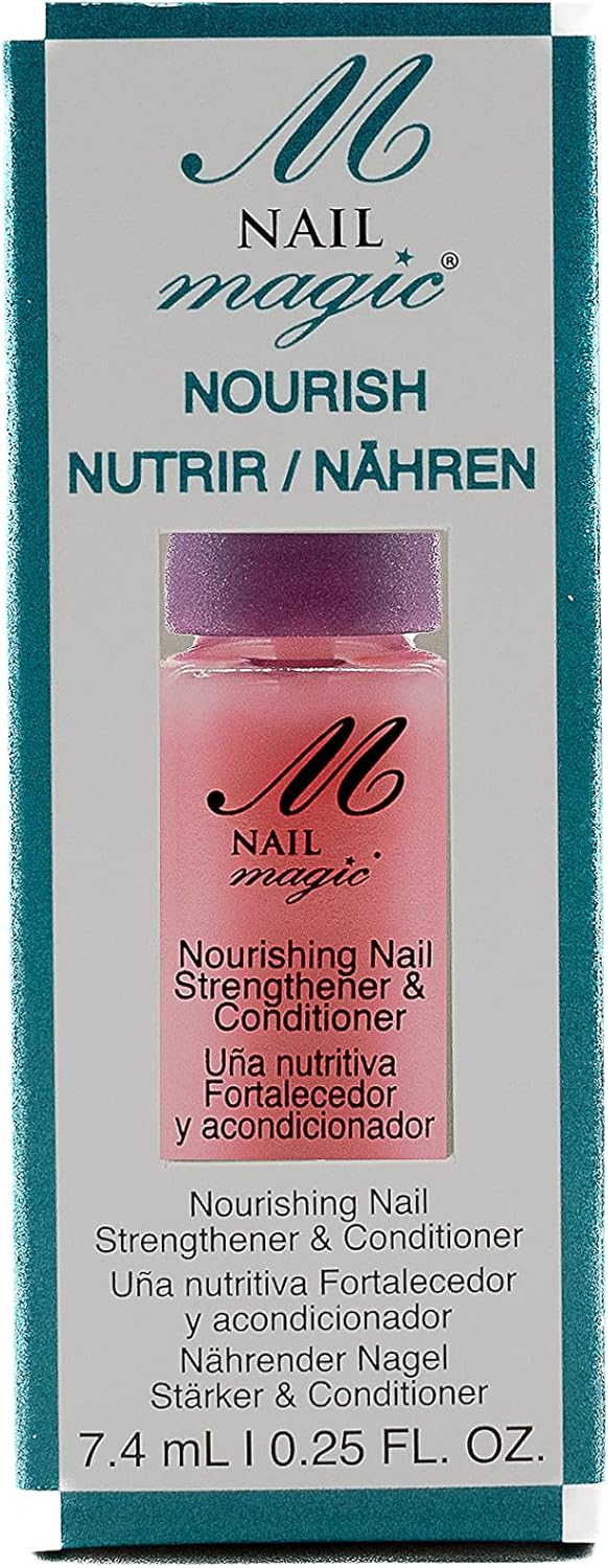 NAIL MAGIC Nourish - Nail Strengthener & Conditioner, Clear Nail Polish with Keratin for Thicker Nails and Nail Growth | Nourish, Strengthen and Hydrate Natural Finger Nails (7.4mL)