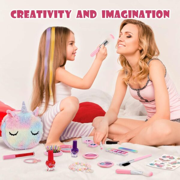 Anpro Pretend Makeup Sets for Girls, Kid-Safe Washable Fake Play Real Make up Set Starter kit, Childrens Princess Pretend Play Toys Presents, Birthday Toys Gift for 3 -12 Years Old Girl
