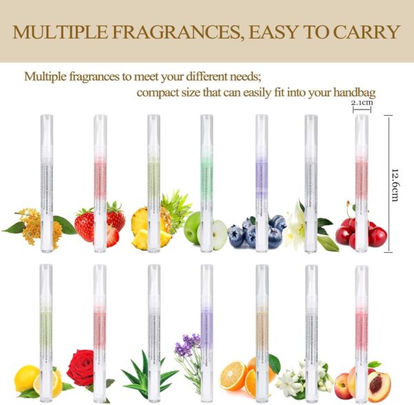 14Pcs Cuticle Oil Pen for Nails,Natural Ingredients Nail Nutrient Oil Pen for Nail Growth Care,Mixed Flavors Come With Soft Brush Nail Treatments Prevent Dry Cracking and Hangnails,Deep Nourishment