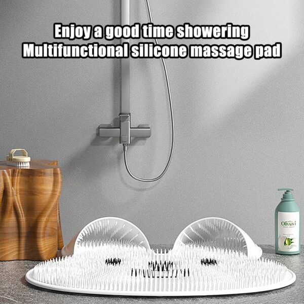 Foot Cleansing Mat - Shower Foot Cleaner, Foot exfoliiating Mat | Silicone Shape Back Scrubber Bath Massage Mat with Non-Slip Suction Cups, Foot Massage Mat for Exfoliation of Body, Arms