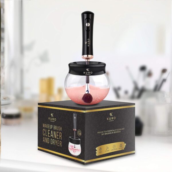 Kuro Makeup Brush Cleaner and Dryer Machine Gift Box | Fast, Automatic & Deep Cleaning | 2x Premium Travel Pouches Included Free | Makeup Brushes Clean Tools