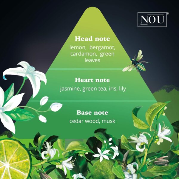 Bergamot Perfume – Citrus Perfume – Natural Perfume for Women with Essential Oils – Fresh Smelling Perfume with Citrus and Musk Notes – NOU Bergamot Perfume for Women 50ml EDP